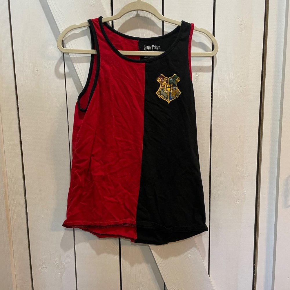 Harry potter red black hogwarts tank top small